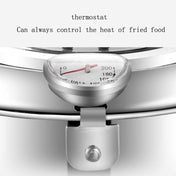 304 Stainless Steel Fryer Pot Household Temperature-controlled Multifunctional Thickening Pot, Size:24cm Eurekaonline