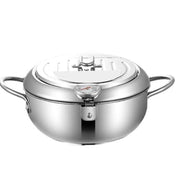 304 Stainless Steel Fryer Pot Household Temperature-controlled Multifunctional Thickening Pot, Size:24cm Eurekaonline