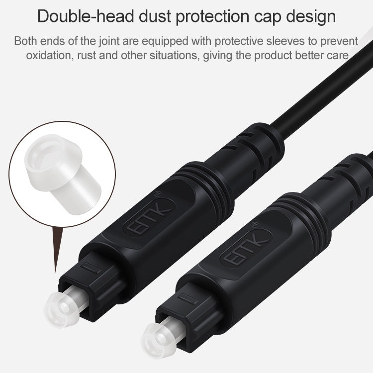 30m EMK OD4.0mm Square Port to Square Port Digital Audio Speaker Optical Fiber Connecting Cable(Black) Eurekaonline