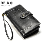 3555 Large Capacity Long Multi-function Anti-magnetic RFID Wallet Clutch for Ladies with Card Slots (Black) Eurekaonline