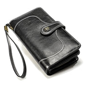 3555 Large Capacity Long Multi-function Anti-magnetic RFID Wallet Clutch for Ladies with Card Slots (Black) Eurekaonline
