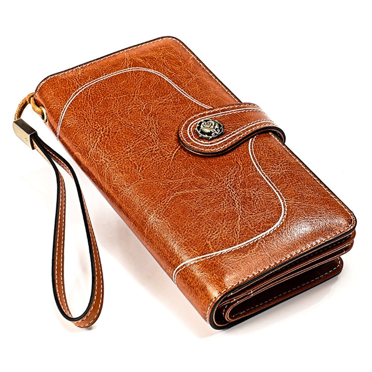 3555 Large Capacity Long Multi-function Anti-magnetic RFID Wallet Clutch for Ladies with Card Slots (Brown) Eurekaonline