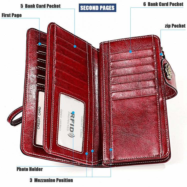 3555 Large Capacity Long Multi-function Anti-magnetic RFID Wallet Clutch for Ladies with Card Slots (Pink) Eurekaonline