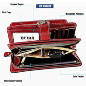 3555 Large Capacity Long Multi-function Anti-magnetic RFID Wallet Clutch for Ladies with Card Slots (Red) Eurekaonline