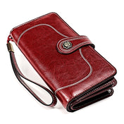 3555 Large Capacity Long Multi-function Anti-magnetic RFID Wallet Clutch for Ladies with Card Slots (Red) Eurekaonline