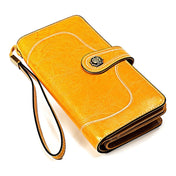 3555 Large Capacity Long Multi-function Anti-magnetic RFID Wallet Clutch for Ladies with Card Slots (Yellow) Eurekaonline