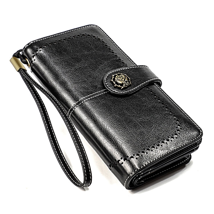 3556 Large Capacity Long Multi-function Anti-magnetic RFID Wallet Clutch for Ladies with Card Slots (Black) Eurekaonline