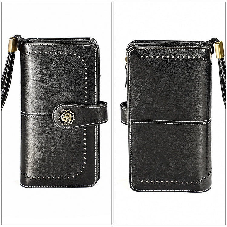 3556 Large Capacity Long Multi-function Anti-magnetic RFID Wallet Clutch for Ladies with Card Slots (Black) Eurekaonline