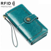 3556 Large Capacity Long Multi-function Anti-magnetic RFID Wallet Clutch for Ladies with Card Slots (Blue) Eurekaonline