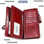 3556 Large Capacity Long Multi-function Anti-magnetic RFID Wallet Clutch for Ladies with Card Slots (Brown) Eurekaonline