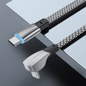 3A USB-C/Type-C to USB-C/Type-C Elbow Fast Charge Data Cable, Length:2m(Grey) Eurekaonline