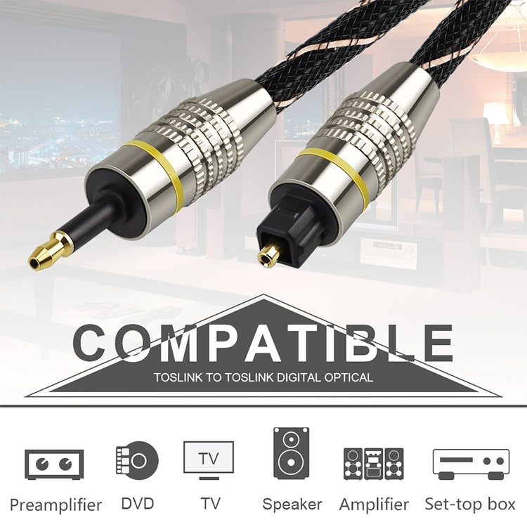 3m EMK OD6.0mm Square Port to Round Port Set-top Box Digital Audio Optical Fiber Connecting Cable Eurekaonline