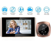 4.3 inch LCD Color Screen Digital Doorbell Door Eye Doorbell Electronic Peephole Door Camera Viewer(Gold) Eurekaonline