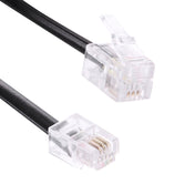 4 Core Male to Male RJ11 Spring Style Telephone Extension Coil Cable Cord Cable, Stretch Length: 2m(Black) Eurekaonline