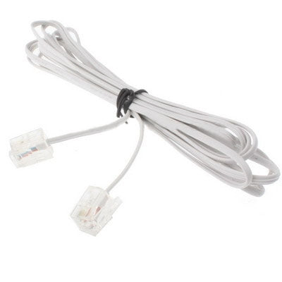 4 Core RJ11 to RJ11 Telephone cable, Length: 5m Eurekaonline