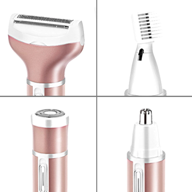 4 In 1  USB Rechargeable Vibrissa Eyebrows Trimmer Body Hair Denuding Machine Set(Rose Gold) Eurekaonline