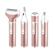 4 In 1  USB Rechargeable Vibrissa Eyebrows Trimmer Body Hair Denuding Machine Set(Rose Gold) Eurekaonline