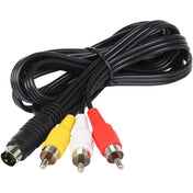 4 Pin S-Video to 3 RCA AV TV Male Cable Converter Adapter, Length: 1.5M(Black) Eurekaonline
