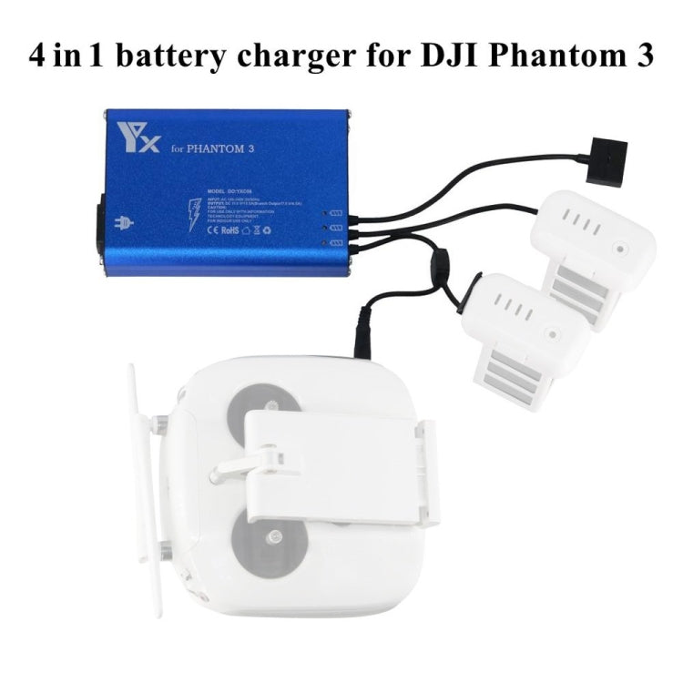 4 in 1 Parallel Power Hub Intelligent Battery Controller Charger for DJI Phantom 3 Standard SE FPV Drone, Plug Type:AU Plug Eurekaonline