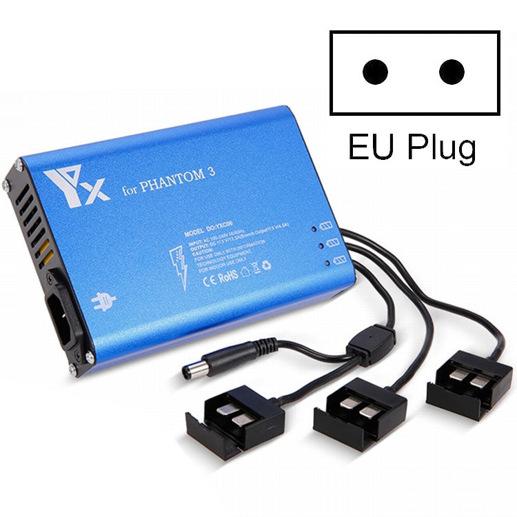 4 in 1 Parallel Power Hub Intelligent Battery Controller Charger for DJI Phantom 3 Standard SE FPV Drone, Plug Type:EU Plug Eurekaonline