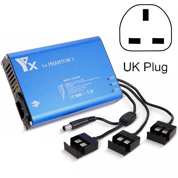 4 in 1 Parallel Power Hub Intelligent Battery Controller Charger for DJI Phantom 3 Standard SE FPV Drone, Plug Type:UK Plug Eurekaonline