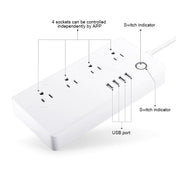 4 x USB Ports + 4 x US Plug Jack WiFi Remote Control Smart Power Socket Works with Alexa & Google Home, AC 110-240V, US Plug Eurekaonline