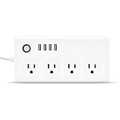 4 x USB Ports + 4 x US Plug Jack WiFi Remote Control Smart Power Socket Works with Alexa & Google Home, AC 110-240V, US Plug Eurekaonline