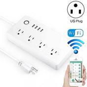 4 x USB Ports + 4 x US Plug Jack WiFi Remote Control Smart Power Socket Works with Alexa & Google Home, AC 110-240V, US Plug Eurekaonline