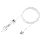45W-2 5.1V 2.1A USB Interface Car Charger with 14.85V 3.05A T MagSafe 2 Interface Data Cable(White) Eurekaonline