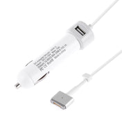 45W-2 5.1V 2.1A USB Interface Car Charger with 14.85V 3.05A T MagSafe 2 Interface Data Cable(White) Eurekaonline