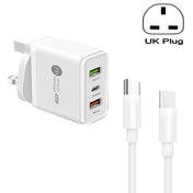 45W PD3.0 + 2 x QC3.0 USB Multi Port Charger with Type-C to Type-C Cable, UK Plug(White) Eurekaonline