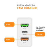 45W PD3.0 + 2 x QC3.0 USB Multi Port Charger with Type-C to Type-C Cable, UK Plug(White) Eurekaonline