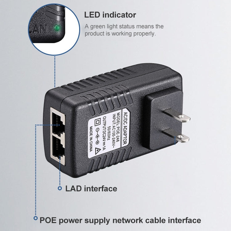 48V 0.5A Router AP Wireless POE / LAD Power Adapter(US Plug) Eurekaonline