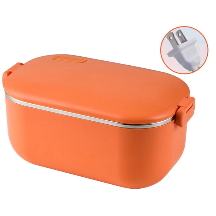 48W 1L  304 Stainless Steel Heating Lunch Box Can Be Plugged In US Plug(Orange) Eurekaonline