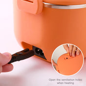 48W 1L  304 Stainless Steel Heating Lunch Box Can Be Plugged In US Plug(Orange) Eurekaonline