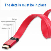 4K 60Hz DisplayPort 1.2 Male to DisplayPort 1.2 Male Aluminum Shell Flat Adapter Cable, Cable Length: 3m (Red) Eurekaonline