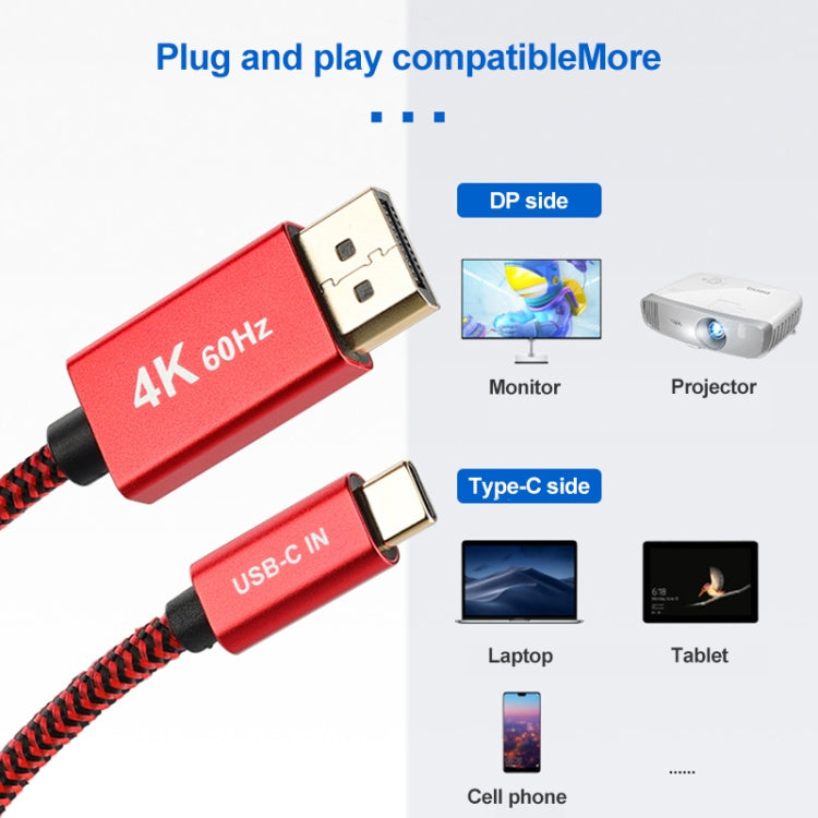 4K 60Hz USB-C / Type-C Male to DisplayPort Male HD Adapter Cable Eurekaonline