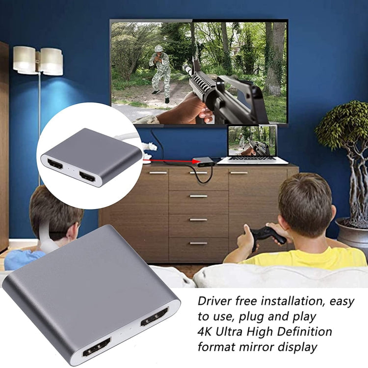 4K Ultra HD Dual HDMI Interface Output to USB-C / Type-C Adapter Eurekaonline