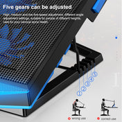 5 Fan 2 USB Lifting Folding Laptop Cooling Stand(Blue Red) Eurekaonline