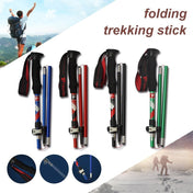 5 Node Portable Foldable Aluminium Alloy Alpenstocks Trekking Poles, Folding Length : 28.5CM (Blue) Eurekaonline