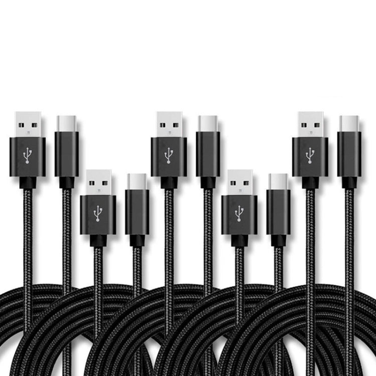  Type-C Nylon Braided Charging Data Transmission Cable, Cable Length:2m(Black) Eurekaonline