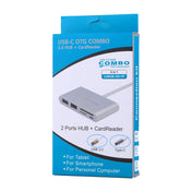 5 in 1 Micro SD + SD + USB 3.0 + USB 2.0 + Micro USB Port to USB-C / Type-C OTG COMBO Adapter Card Reader for Tablet, Smartphone, PC(Silver) Eurekaonline