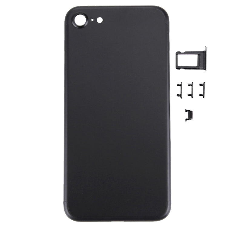 5 in 1 for iPhone 7 (Back Cover + Card Tray + Volume Control Key + Power Button + Mute Switch Vibrator Key) Full Assembly Housing Cover(Black) Eurekaonline