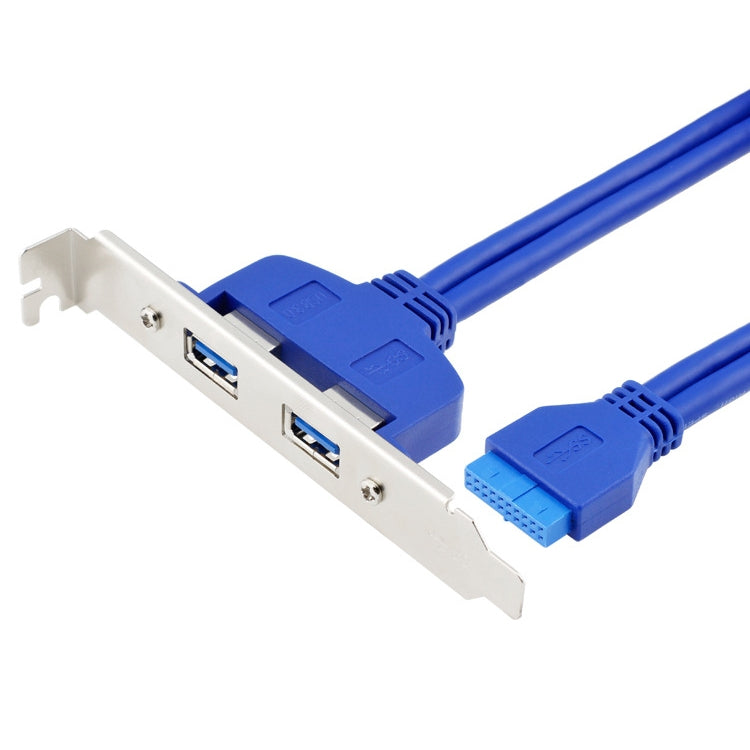 50CM USB3.0 Rear PCI Baffle Line Full Height Chassis DIY With Ear 20pin Transfer Cable(Blue) Eurekaonline