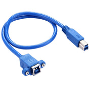 50cm USB 3.0 B Female to B Male Connector Adapter Data Cable for Printer / Scanner(Blue) Eurekaonline