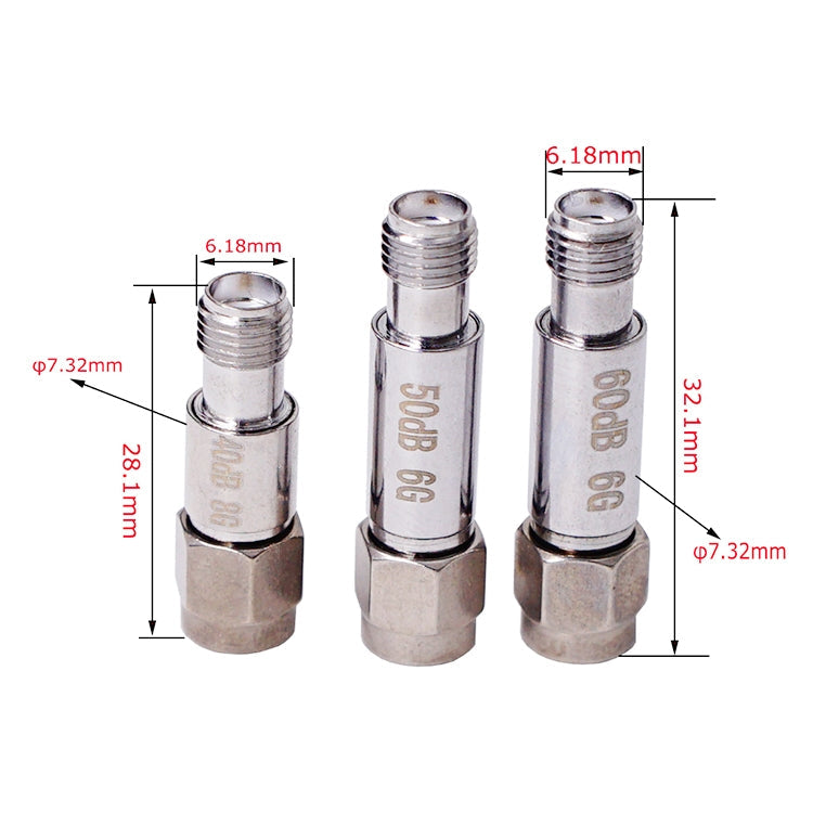 50dBi SMA Attenuator DC-6GHz SMA Coaxial Fixed Connectors Eurekaonline