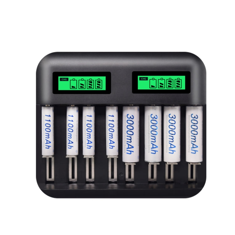 5V 2A USB 8 Slot Battery Charger for AA & AAA & C / D Battery, with LCD Display Eurekaonline