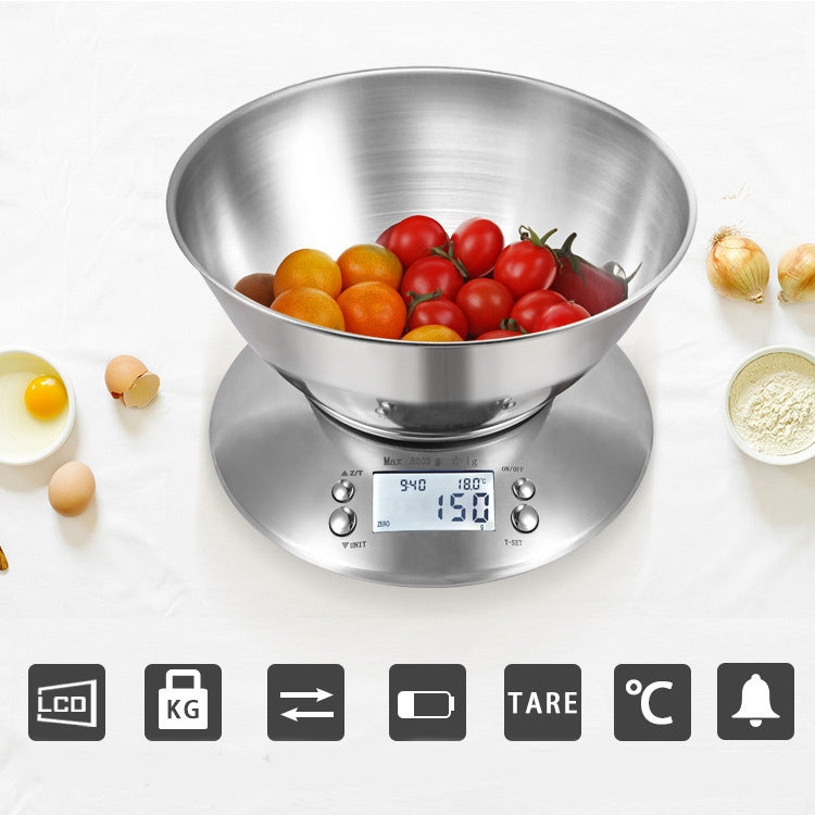 5kg/1g  High Precision Kitchen Scale Roasting Electronic Scale Coffee Scale with  Alarm Timer(Silver) Eurekaonline