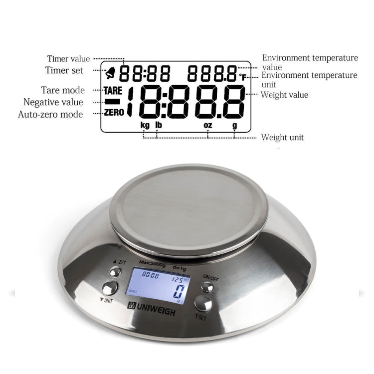 5kg/1g  High Precision Kitchen Scale Roasting Electronic Scale Coffee Scale with  Alarm Timer(Silver) Eurekaonline