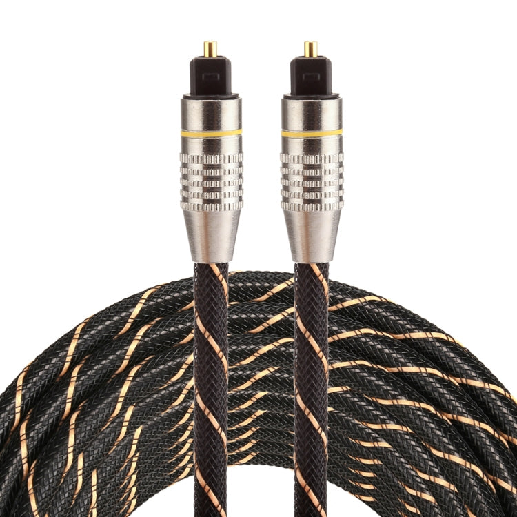 5m OD6.0mm Gold Plated Metal Head Woven Net Line Toslink Male to Male Digital Optical Audio Cable Eurekaonline